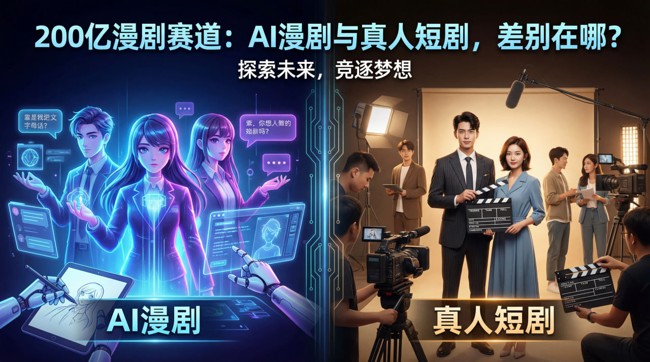 AI 漫剧,真人短剧,区别具体在哪里关注日漫,韩漫,糖心vlog,抖音成人版,半糖次元,2026最新短剧获取详细解说